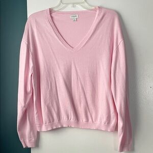 J. Crew Women’s Light Pink V-Neck Sweater - L